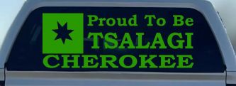 Cherokee Proud To Be Tsalagi Car or Truck Vinyl Window Decal Sticker (Lime)