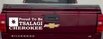 Cherokee Proud To Be Tsalagi native American Indian Car or Truck Window Decal Sticker (White)