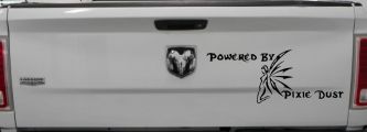 Powered By Pixie Dust Car or Truck Window Decal Sticker (Black)