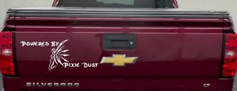 Powered By Pixie Dust Car or Truck Window Decal Sticker (White)
