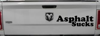 Asphalt Sucks Off Road Car or Truck Window Decal Sticker (Black)