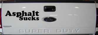Asphalt Sucks Off Road Car or Truck Window Decal Sticker (Black)