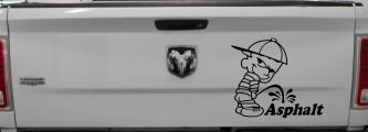 Pee On Asphalt Off Road Car or Truck Window Decal Sticker (Black)