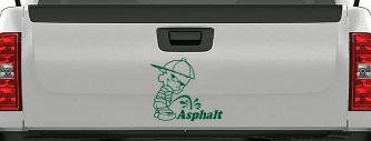 Pee On Asphalt Off Road Car or Truck Window Decal Sticker (Dark Green)