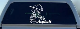 Pee On Asphalt Off Road Car or Truck Window Decal Sticker