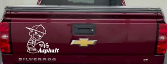 Pee On Asphalt Off Road Car or Truck Window Decal Sticker (White)