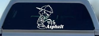 Pee On Asphalt Off Road Car or Truck Window Decal Sticker