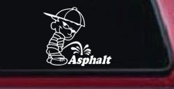 Pee On Asphalt Off Road Car or Truck Window Decal Sticker
