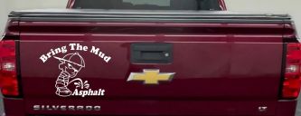 Bring The Mud Pee On Asphalt Off Road Car or Truck Window Decal Sticker (White)