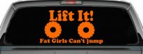 Lift It Fat Girls Can't Jump Funny Off Road Car or Truck Window Decal Sticker (Orange)