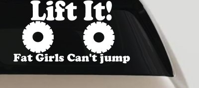 Lift It Fat Girls Cant Jump Decal for Car Truck Window Vinyl Sticker