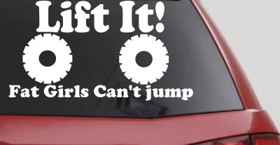 Lift It Fat Girls Cant Jump Decal for Car Truck Window Vinyl Sticker