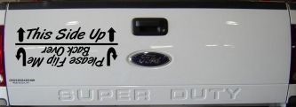 This Side Up Please Flip Me Back Over Funny Off Road Car or Truck Window Decal Sticker (Black)