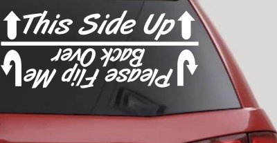Funny This Side Up Decal for Off Road Cars Trucks & SUVs