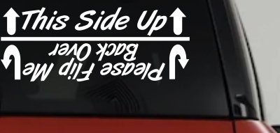 Funny This Side Up Decal for Off Road Cars Trucks & SUVs