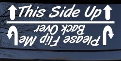 This Side Up Please Flip Me Back Over Funny Off Road Car or Truck Window Decal Sticker