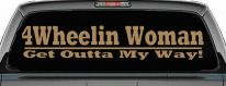 4 Wheelin Woman Off Road Car or Truck Window Decal Sticker (Light Brown)