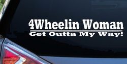 4 Wheelin Woman Off Road Car or Truck Window Decal Sticker