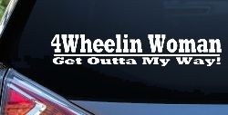4 Wheelin Woman Off Road Car or Truck Window Decal Sticker