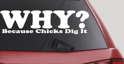 Why Because Chicks Dig It Funny Off Road Truck Car Window Decal Sticker