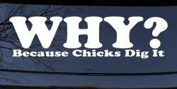 Why Because Chicks Dig It Funny Off Road Car or Truck Window Decal Sticker