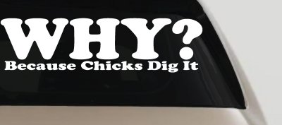 Why Because Chicks Dig It Funny Off Road Truck Car Window Decal Sticker