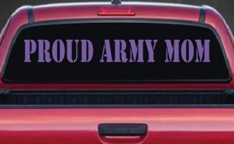 Proud Army Mom Military Car or Truck Window Decal Sticker (Purple)