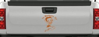 In Memory Of Betty Boop Biker Car or Truck Window Decal Sticker (Nut Brown)