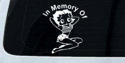 In Memory Of Betty Boop Biker Car or Truck Window Decal Sticker