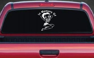 In Memory Of Betty Boop Biker Car or Truck Window Decal Sticker