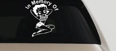 In Memory Of Betty Boop Biker Decal Car Truck Window Sticker