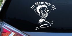 In Memory Of Betty Boop Biker Car or Truck Window Decal Sticker
