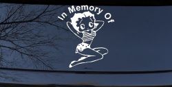 In Memory Of Betty Boop Biker Car or Truck Window Decal Sticker