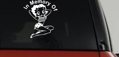 In Memory Of Betty Boop Biker Decal Car Truck Window Sticker