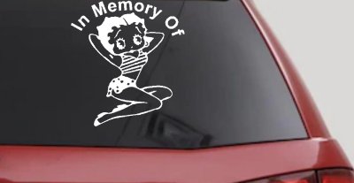 In Memory Of Betty Boop Biker Decal Car Truck Window Sticker