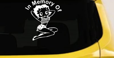 In Memory Of Betty Boop Biker Decal Car Truck Window Sticker