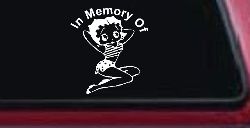 In Memory Of Betty Boop Biker Car or Truck Window Decal Sticker