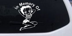 In Memory Of Betty Boop Biker Car or Truck Window Decal Sticker