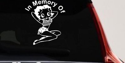 In Memory Of Betty Boop Biker Decal Car Truck Window Sticker
