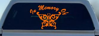In Memory Of Cross Butterfly Butterflies Car or Truck Window Decal Sticker (Orange)