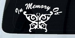 In Memory Of Cross Butterfly Butterflies Car or Truck Window Decal Sticker