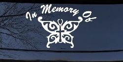 In Memory Of Cross Butterfly Butterflies Car or Truck Window Decal Sticker