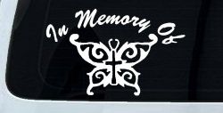In Memory Of Cross Butterfly Butterflies Car or Truck Window Decal Sticker