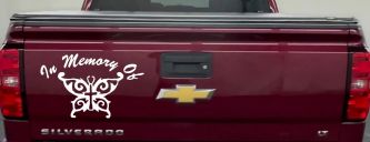In Memory Of Cross Butterfly Car Truck Window Vinyl Decal Sticker (White)