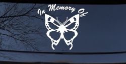 In Memory Of Butterfly Butterflies Car or Truck Window Decal Sticker