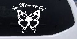 In Memory Of Butterfly Butterflies Car or Truck Window Decal Sticker