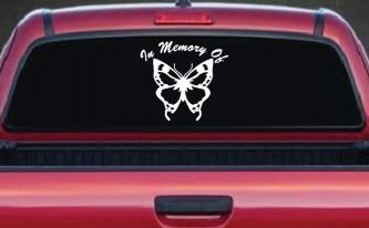 In Memory Of Butterfly Butterflies Car or Truck Window Decal Sticker
