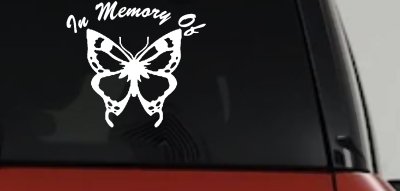 Butterfly Memorial Decal for Car Window - Truck Vinyl Sticker Remembrance