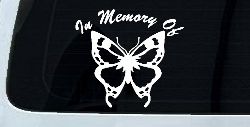 In Memory Of Butterfly Butterflies Car or Truck Window Decal Sticker