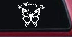 In Memory Of Butterfly Butterflies Car or Truck Window Decal Sticker